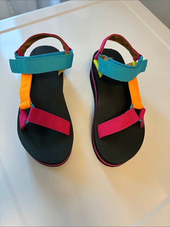 wild fable Shoes - WILD FABLE Colorblock Vibrant Strappy Sandals - Pink, Teal, Orange size 10